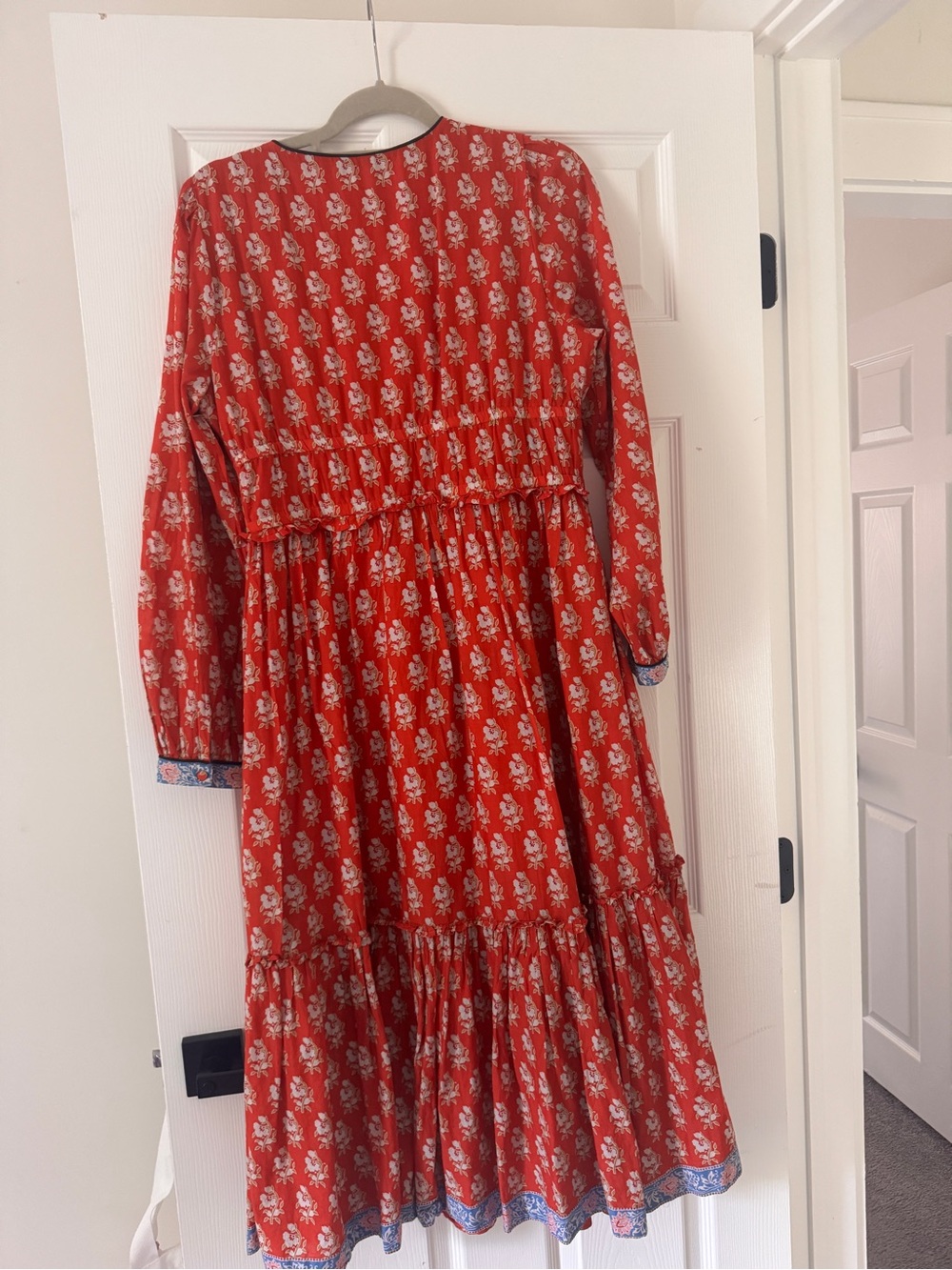 J. Crew Orange Block Print Midi Dress - Picture 3 of 3
